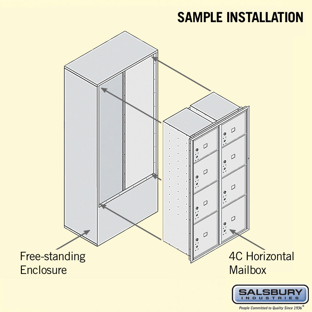 Maximum Height Free-Standing 4C Horizontal Parcel Locker with 3 Parcel Lockers in Black with Private Access