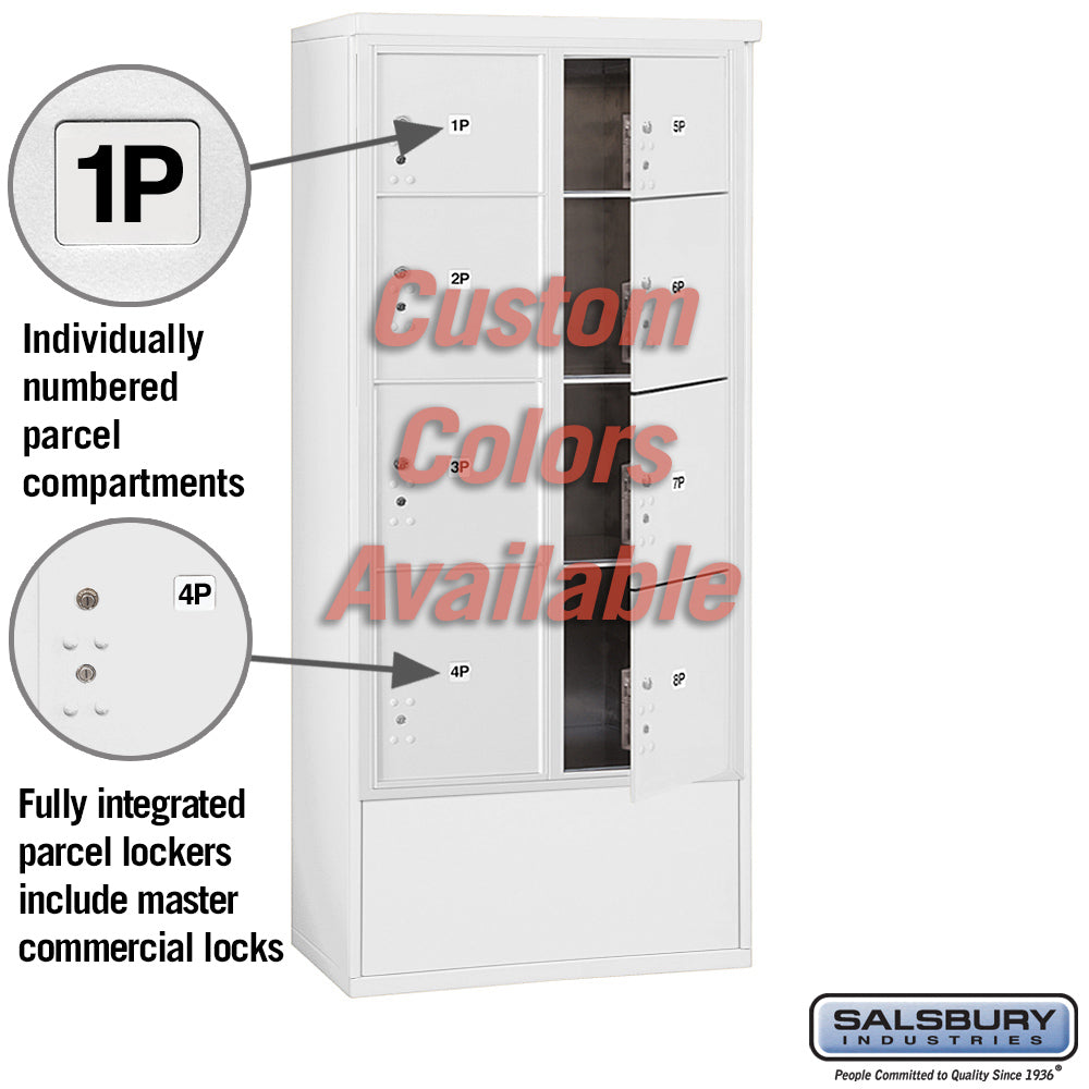 Free-Standing 4C Horizontal Mailbox Unit with Double Column Parcel Lockers