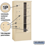 Maximum Height Free-Standing 4C Horizontal Parcel Locker with 8 Compartments in Sandstone