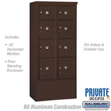 Maximum Height Free-Standing 4C Horizontal Parcel Locker with 8 Compartments in Bronze