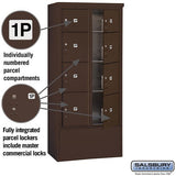 Maximum Height Free-Standing 4C Horizontal Parcel Locker with 8 Compartments in Bronze