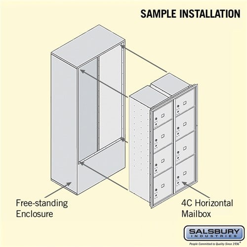 Maximum Height Free-Standing Parcel Locker with 8 Compartments in Bronze