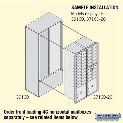 Free-Standing Enclosure for Double Column Mailbox Unit - Bronze