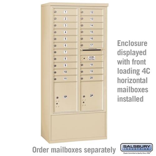 Free-Standing Enclosure for 3716 Double Column Mailbox Unit - Sandstone