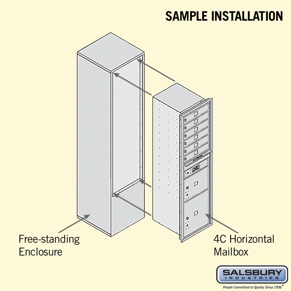 Free-Standing 4C Horizontal Mailbox Unit with Customizable Options