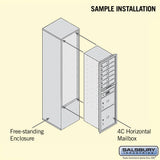 Free-Standing 4C Horizontal Mailbox Unit with Customizable Options