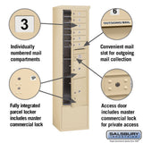 Maximum Height Free-Standing 4C Horizontal Mailbox with Parcel Lockers in Sandstone