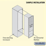 Maximum Height Free-Standing 4C Horizontal Mailbox with Parcel Lockers in Sandstone