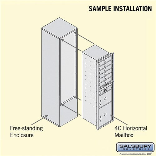 Maximum Height Free-Standing 4C Horizontal Mailbox with Parcel Lockers in Bronze