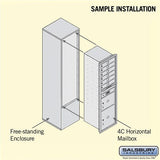Maximum Height Free-Standing 4C Horizontal Mailbox with Parcel Lockers in Bronze