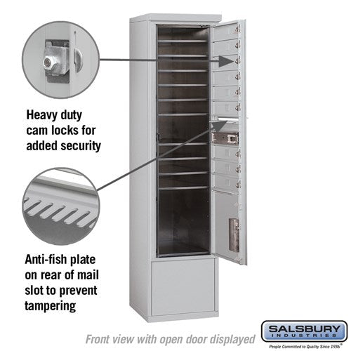 Maximum Height Free-Standing 4C Horizontal Mailbox with 9 Doors and Parcel Locker