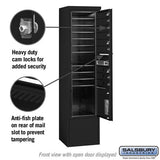 Maximum Height Free-Standing 4C Horizontal Mailbox with 9 Doors and Parcel Locker in Black
