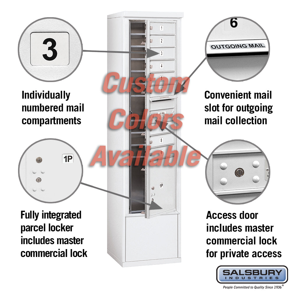 Free-Standing 4C Horizontal Mailbox Unit with Custom Color and Private Access