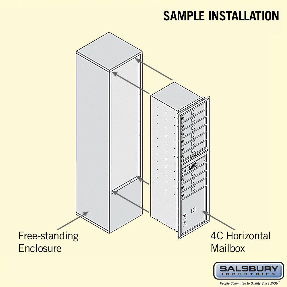 Free-Standing 4C Horizontal Mailbox Unit with Custom Color and Private Access