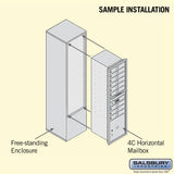Free-Standing 4C Horizontal Mailbox Unit with Custom Color and Private Access
