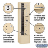 Maximum Height Free-Standing 4C Horizontal Mailbox with 9 Doors and 1 Parcel Locker in Sandstone