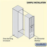 Maximum Height Free-Standing 4C Horizontal Mailbox with 9 Doors and 1 Parcel Locker in Sandstone