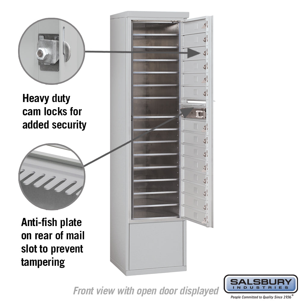 Maximum Height Free-Standing 4C Horizontal Mailbox with 14 Doors and Private Access