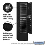 Maximum Height Free-Standing 4C Horizontal Mailbox with 14 Doors in Black with Private Access