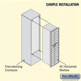 Salsbury Industries Free-Standing 4C Horizontal Mailbox Unit, Maximum Height 72 in, Single Column, 14 Doors, Front-Loading, Private Access