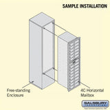 Free-Standing 4C Horizontal Mailbox Unit with 14 MB1 Doors, Custom Color, Front Loading, Private Access