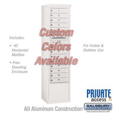 Free-Standing 4C Horizontal Mailbox Unit with 14 MB1 Doors, Custom Color, Front Loading, Private Access