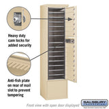Maximum Height Free-Standing 4C Horizontal Mailbox with 14 Doors in Sandstone with Private Access
