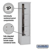 Maximum Height Free-Standing 4C Horizontal Parcel Locker with 3 Parcel Lockers in Aluminum with Private Access