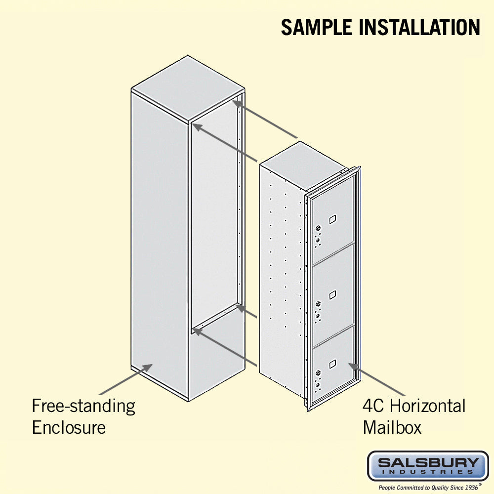 Maximum Height Free-Standing 4C Horizontal Parcel Locker with USPS Access