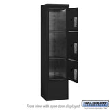 Maximum Height Free-Standing 4C Horizontal Parcel Locker with 3 Parcel Lockers in Black with Private Access
