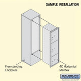 Maximum Height Free-Standing 4C Horizontal Parcel Locker with 3 Parcel Lockers in Black with Private Access