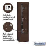 Maximum Height Free-Standing 4C Horizontal Parcel Locker with 3 Parcel Lockers in Bronze with Private Access