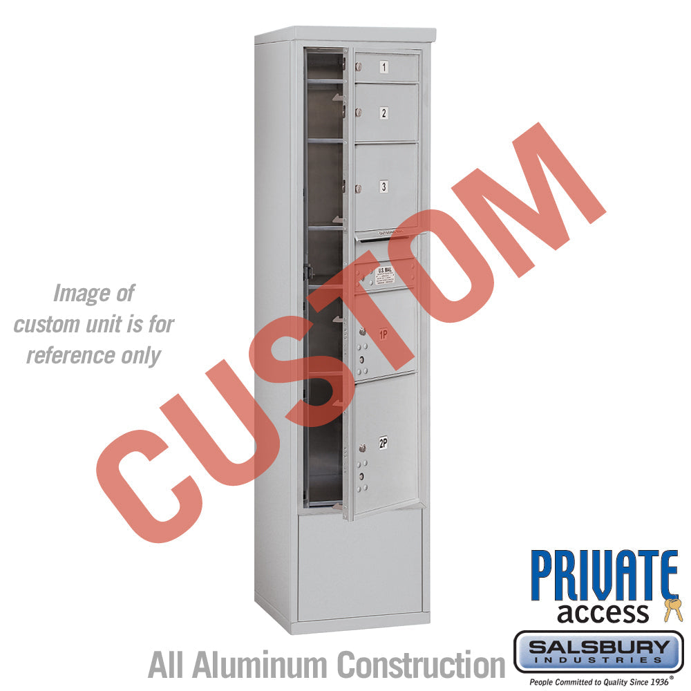 Free-Standing 4C Horizontal Mailbox Unit - Maximum Height - Single Column - Aluminum - Front Loading - Private Access