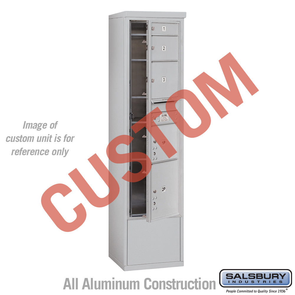 Free-Standing 4C Horizontal Mailbox Unit - Maximum Height - Single Column - Aluminum - Front Loading - USPS Access