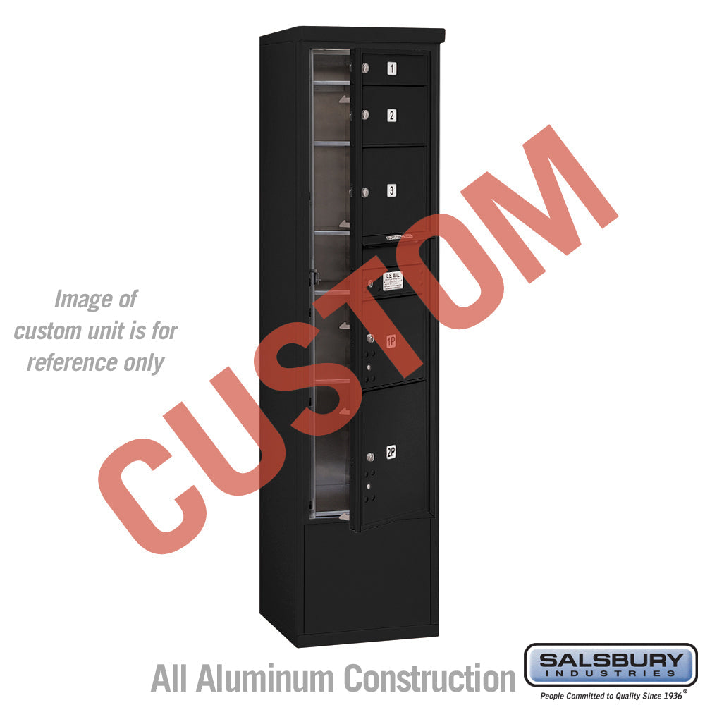 Free-Standing 4C Horizontal Mailbox Unit - Maximum Height - Single Column - Black - USPS Access