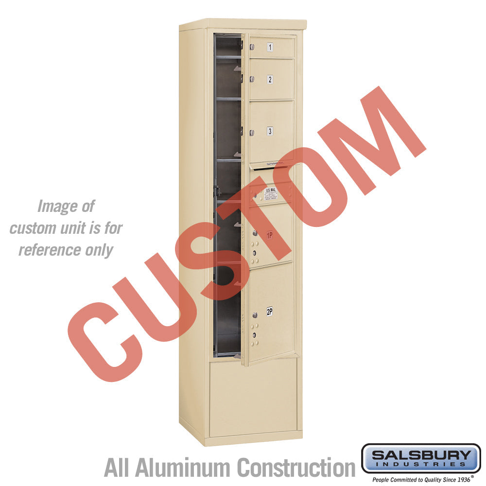 Free-Standing 4C Horizontal Mailbox Unit - Maximum Height - Sandstone - Front Loading - USPS Access