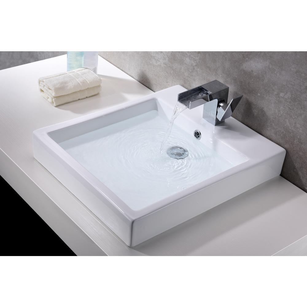 Deux Series Ceramic Vessel Sink in White - Super Arbor