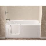 HD Series 60 in. Left Drain Step-In Walk-In Soaking Bath Tub with Low Entry Threshold in White - Super Arbor