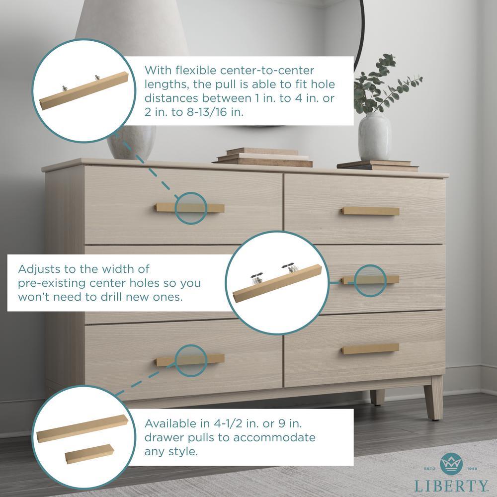 Inclination 1 in. to 4 in. (25 mm to 102 mm) Champagne Bronze Adjustable Drawer Pull - Super Arbor