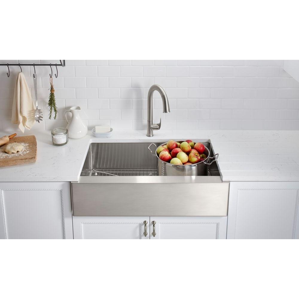 Sensate Single-Handle Touchless Pull Down Sprayer Kitchen Faucet in Vibrant Stainless with DockNetik and Sweep Spray - Super Arbor