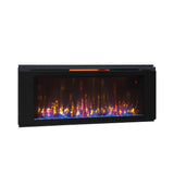 Helen 48 in. Wall-Mount Electric Fireplace in Black - Super Arbor