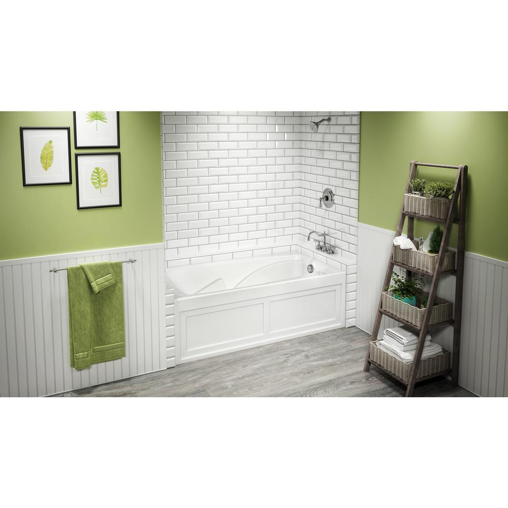 CETRA 60 in. x 32 in. Acrylic Rectangular Drop-in Reversible Soaking Bathtub in White - Super Arbor