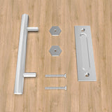 12 in. Stainless Steel Hexagon Pull and Flush Sliding Barn Door Handle Set - Super Arbor
