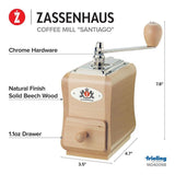 Santiago Natural Beechwood Manual Coffee Mill