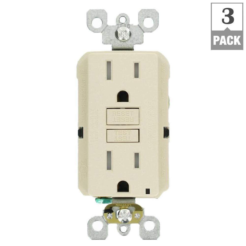 15 Amp Self-Test SmartlockPro Slim Duplex Tamper Resistant GFCI Outlet, White (3-Pack) - Super Arbor