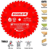 10 in. x 40-Tooth General Purpose Saw Blade (2-Pack) - Super Arbor
