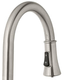 Single-Handle Pull-Down Sprayer Kitchen Faucet with LED Light in Stainless Steel - Super Arbor