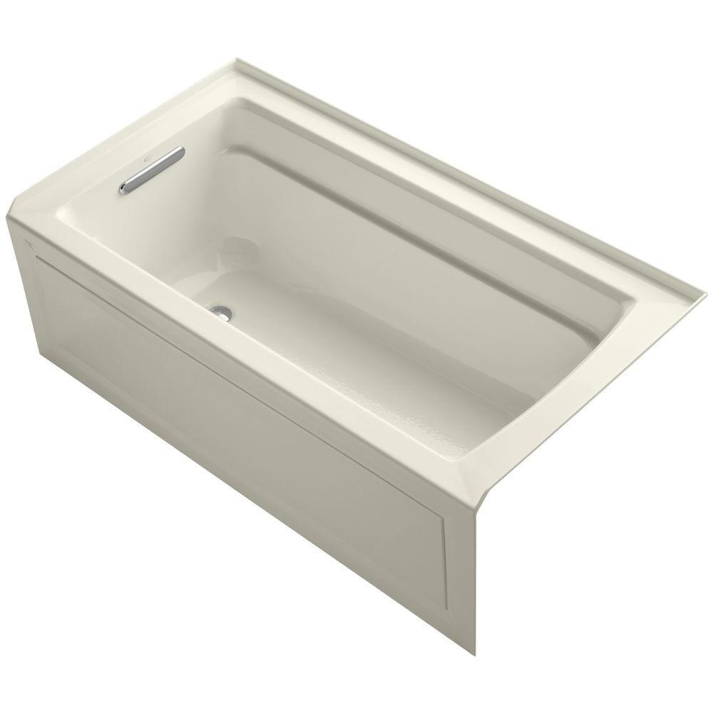 Archer 60 in. Right-Hand Drain Rectangular Alcove Bathtub in White - Super Arbor