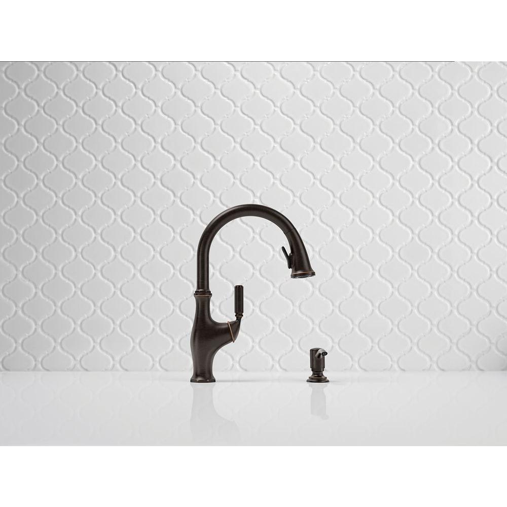 Worth Single-Handle Pull-Down Sprayer Kitchen Faucet in Oil Rubbed Bronze - Super Arbor