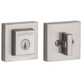 Prestige Spyglass Satin Nickel Square Single Cylinder Deadbolt Featuring SmartKey Security - Super Arbor